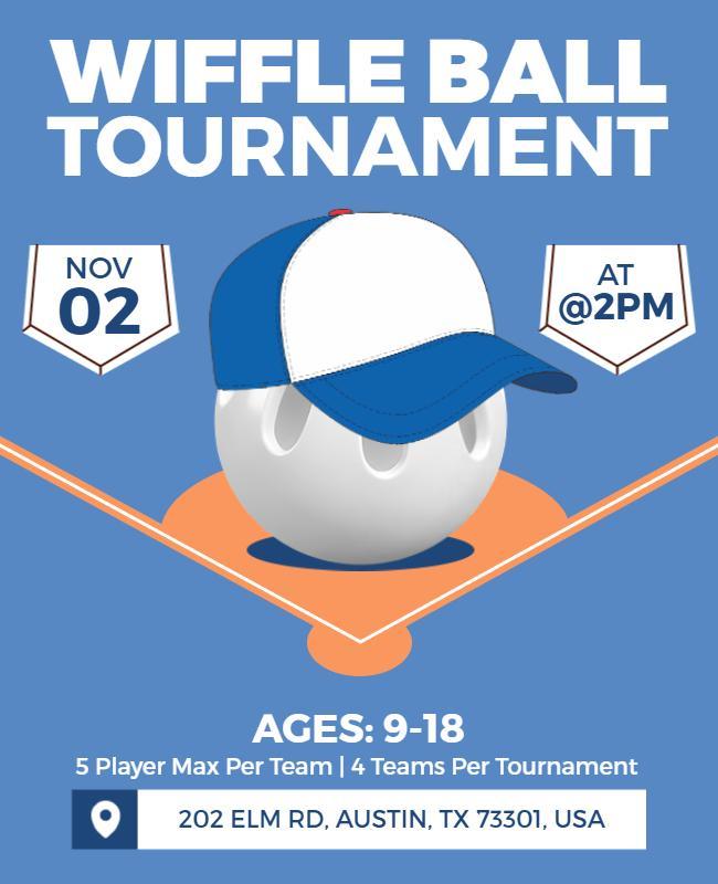 Youth Wiffle Ball Tournament Event Flyer Template
