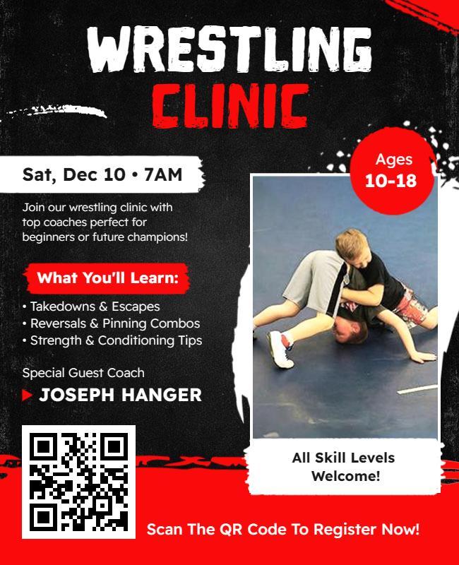 Youth Wrestling Clinic Flyer Template