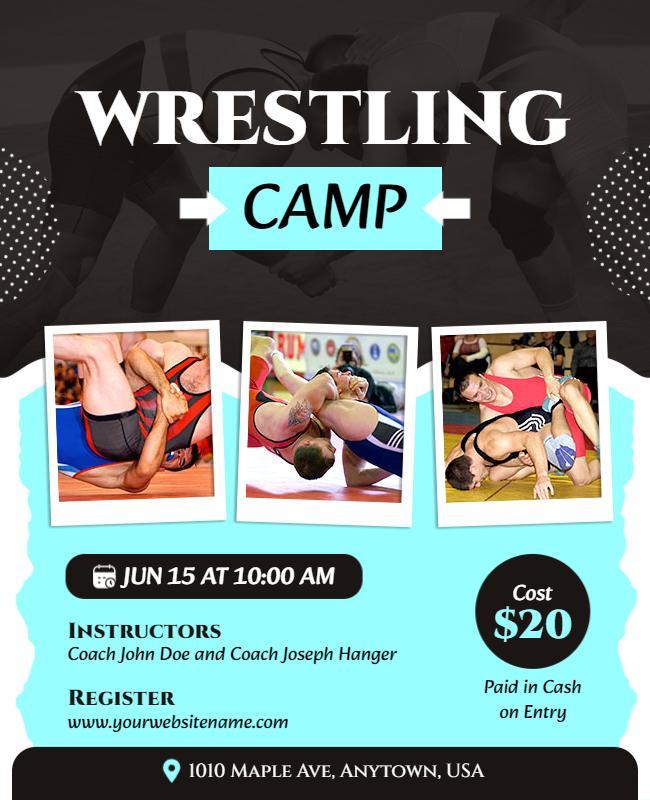 Youth Wrestling Training Camp Flyer Template