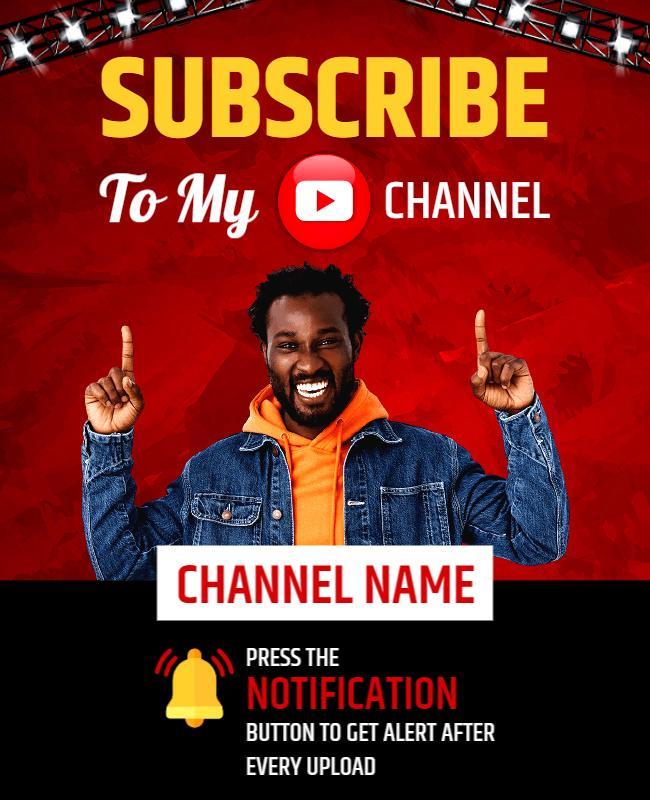 Youtube Channel Subscription Promotion Flyer Template