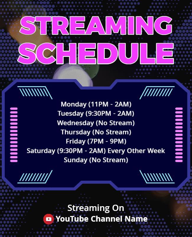 Youtube Streaming Schedule Flyer Template