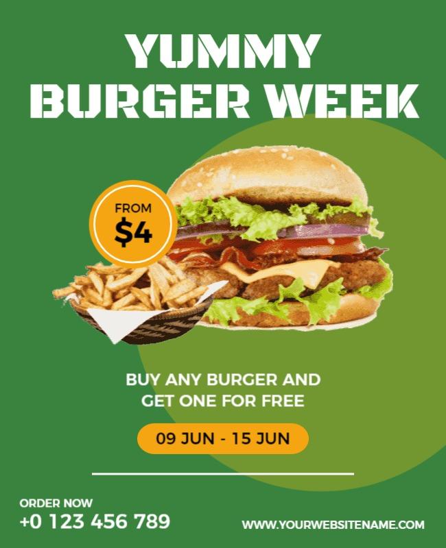 Yummy Burger Week Promotional Flyer Template