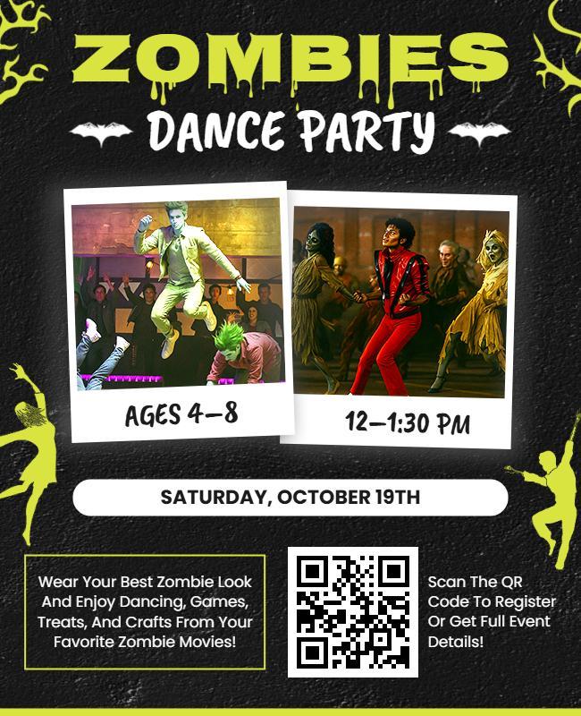 Zombie Dance Party Event Flyer Template