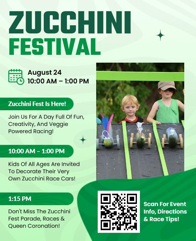 Zucchini Festival Family Fun Day Flyer Template