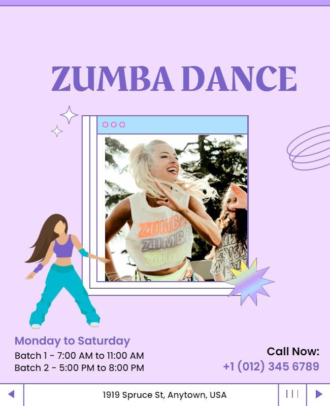 Zumba Dance Class Promotional Flyer Template