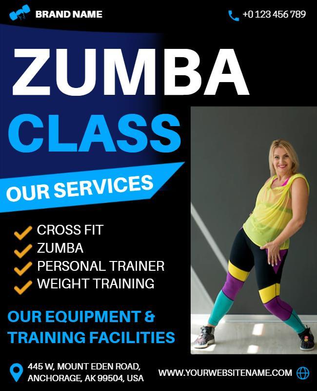 Zumba Fitness and Training Services Flyer Template