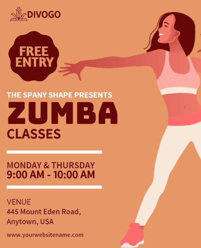 Zumba Fitness Class Event Flyer Template