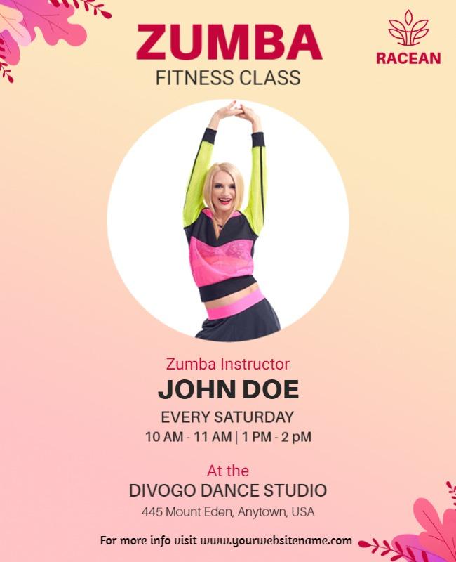 Zumba Fitness Class Promotional Flyer Template