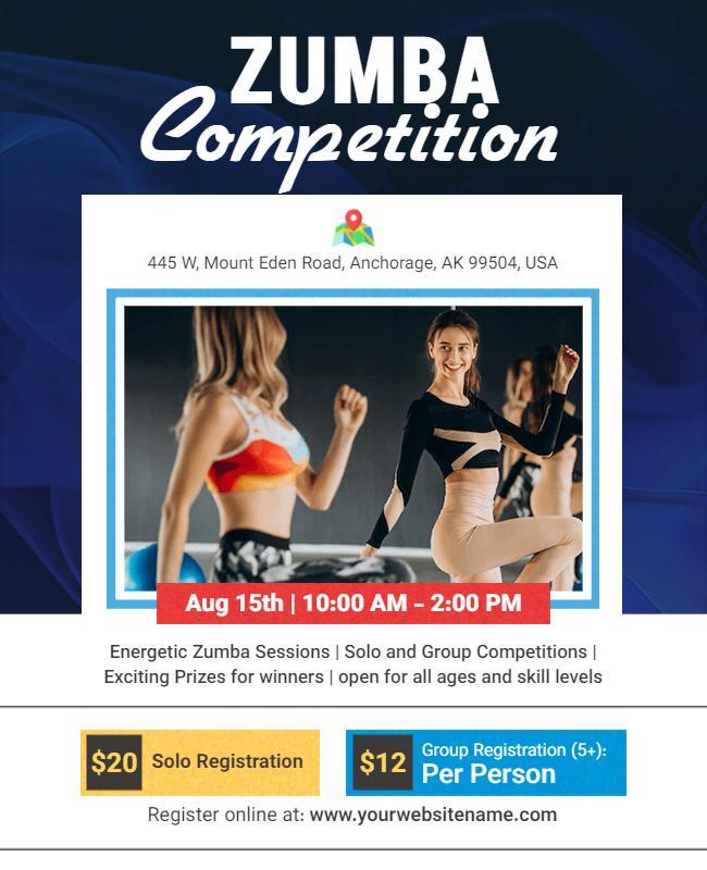 Zumba Fitness Competition Event Flyer Template