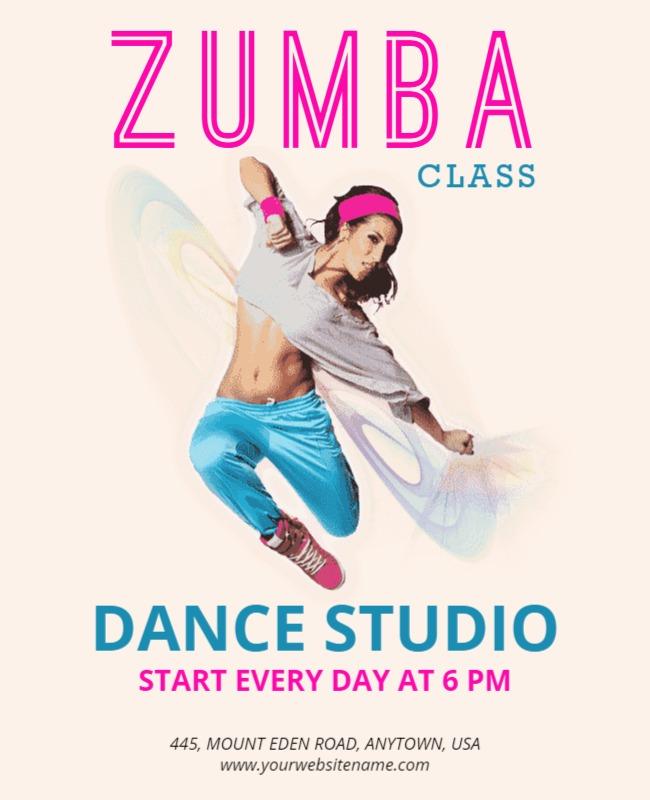 Zumba Fitness Dance Class Studio Flyer Template