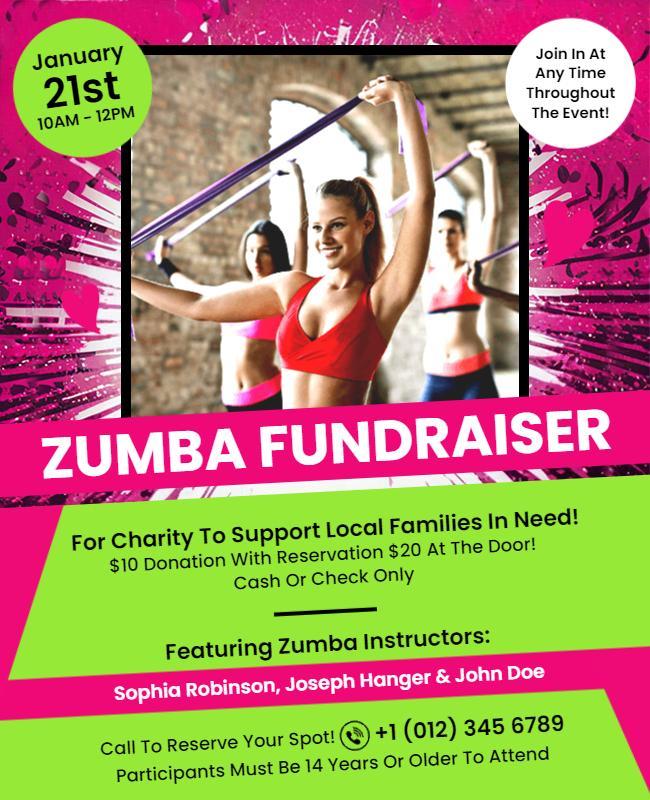 Zumba Fundraiser Charity Event Flyer Template