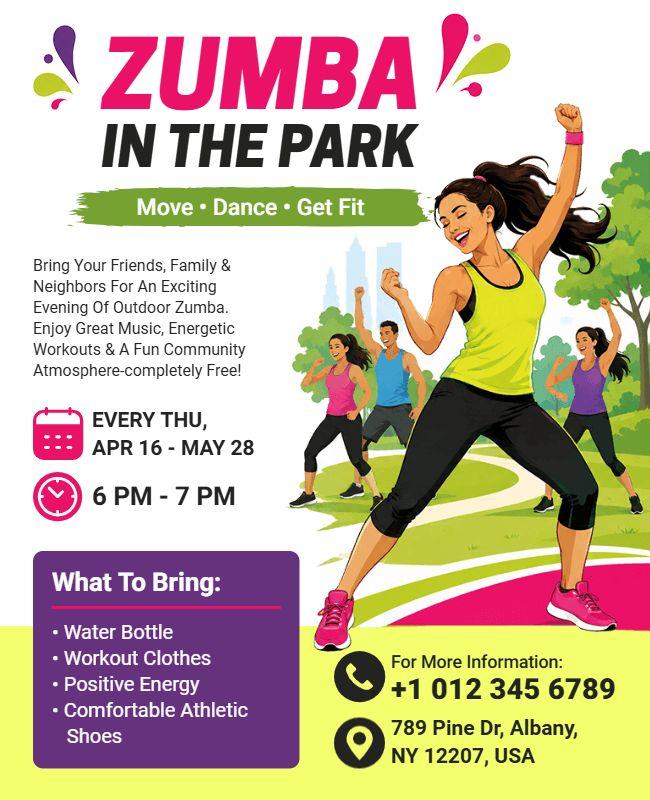 Zumba in the Park Event Flyer