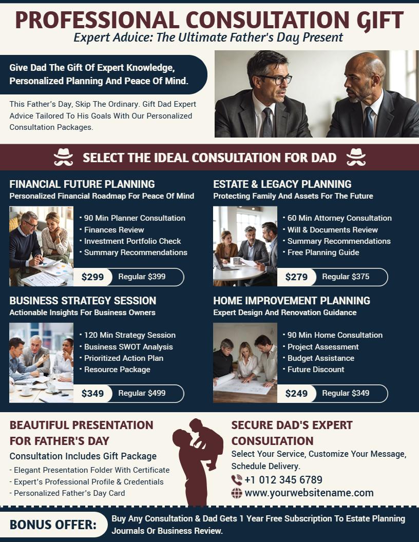 fathers day consultation flyer template