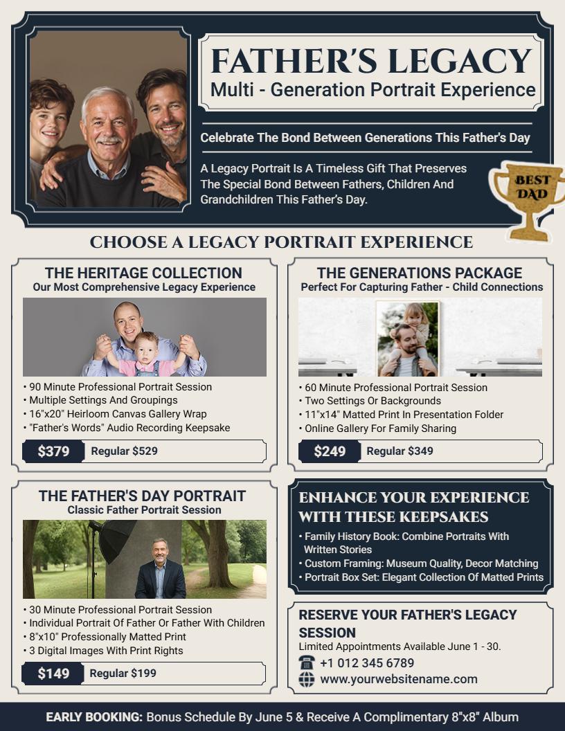 father's day legacy portrait flyer