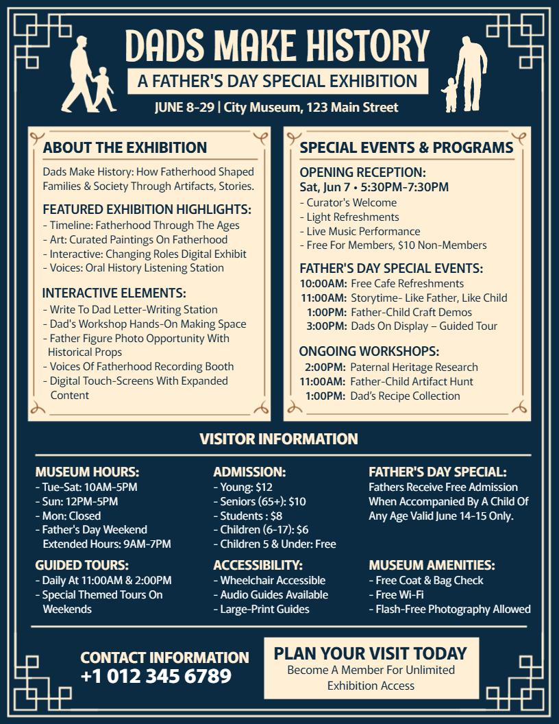 father's day museum exhibition flyer