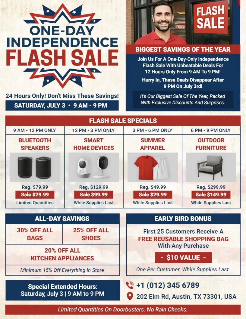 4th of July Flash Sale Template