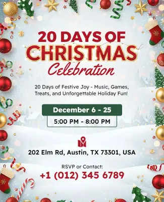 20 Days of Christmas Festivities Flyer Template