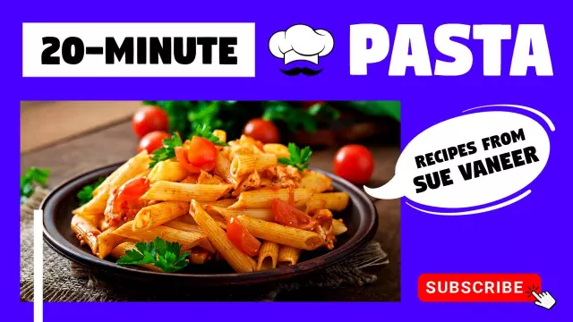 20-Minute Pasta Recipe Quick Cooking YouTube Thumbnail Template
