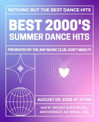 2000s Summer Dance Hits Event Flyer Template