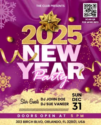 2025 New Year Party Event Flyer Template