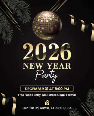 2026 New Year Celebration Event Party Flyer Template