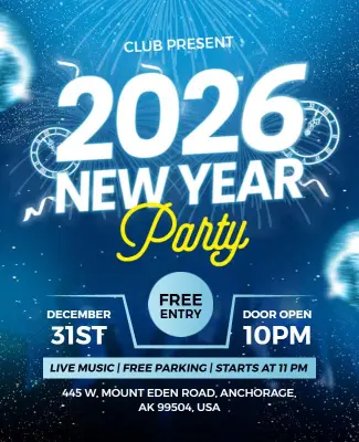2026 New Year Celebration Party Flyer Template
