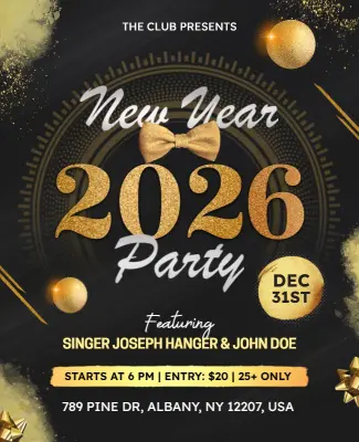 2026 New Year Party Announcement Flyer Template