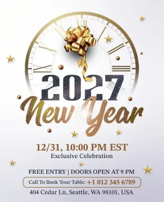 2027 New Year Celebration Event Flyer Template