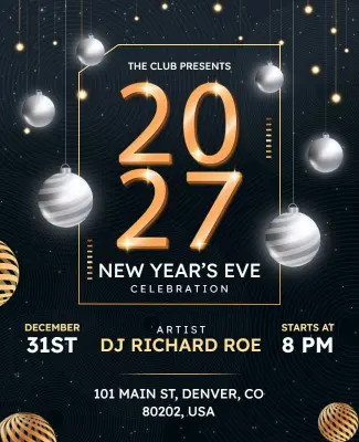 2027 New Year's Eve Celebration Event Flyer Template