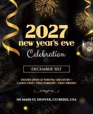 2027 New Year's Eve Event Flyer Template