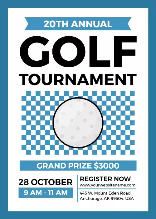 20th Annual Golf Tournament Fundraiser Invitation Template