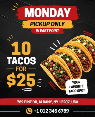 $25 Taco Deal Promotional Flyer Template