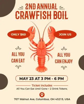 2nd Annual Crawfish Boil Event Poster Template