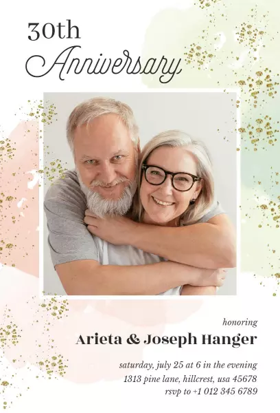 30th Anniversary Elegant Celebration Invitation Template