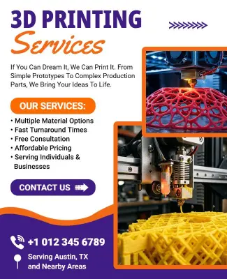 3d Printing Service Promotional Flyer Template