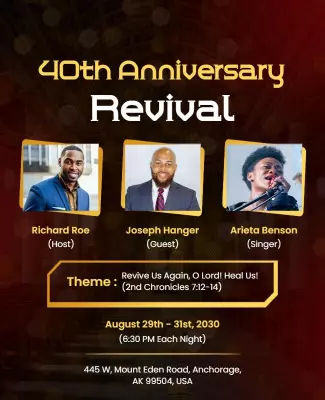 40th Anniversary Revival Event Flyer Template