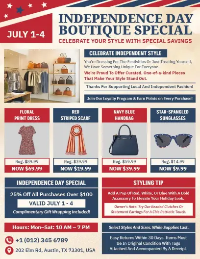 4th of July Boutique Special Sale Flyer Template