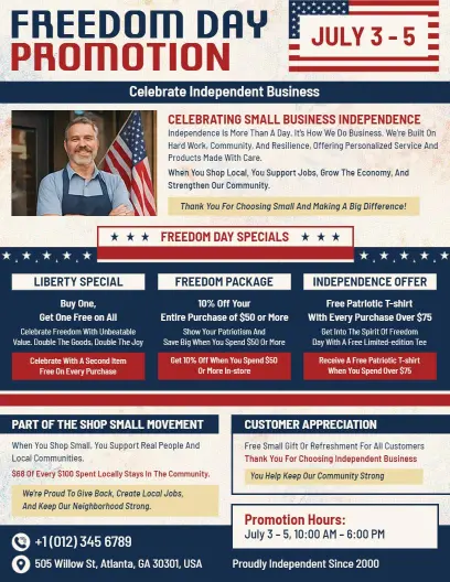 4th of July Business Promo Flyer Template