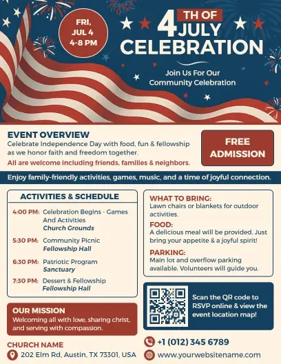 4th of July Celebration Announcement Flyer Template