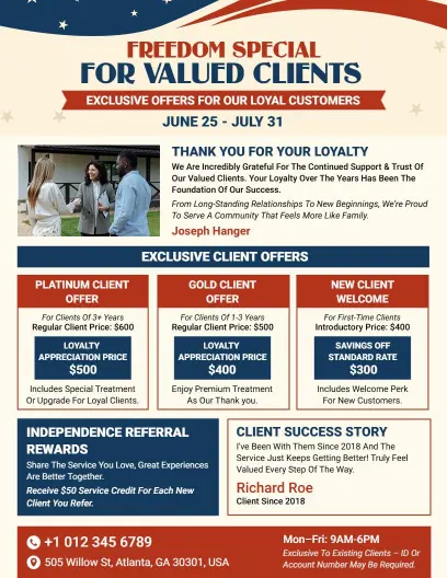 4th of July Freedom Special Flyer Template