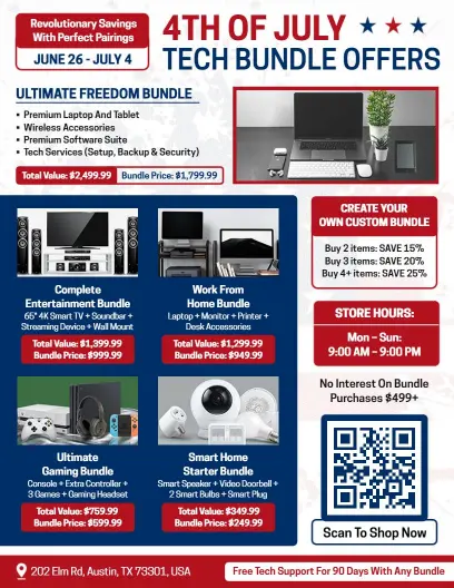 4th of July Freedom Tech Bundle Sale Flyer Template