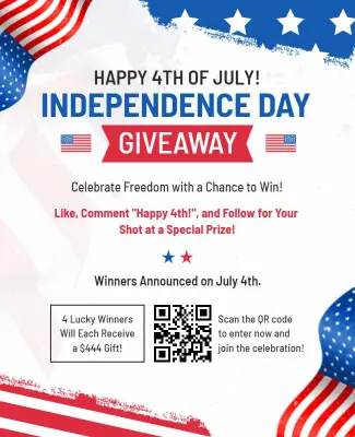 4th of July Giveaway Celebration Flyer Template