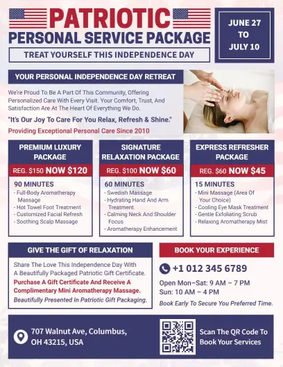 4th of July Patriotic Personal Service Flyer Template