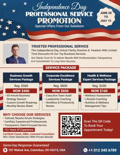 4th of July Service Promotion Flyer Template