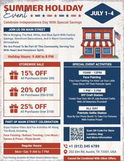 4th of July Summer Holiday Event Flyer Template