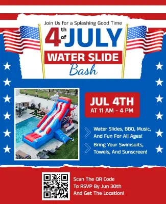 4th of July Water Slide Bash Flyer Template