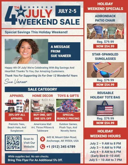 4th of July Weekend Sale Flyer Template