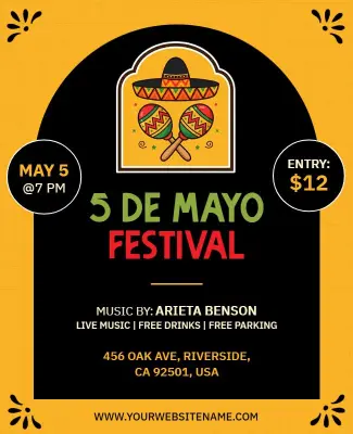 5 De Mayo Traditional Celebration Flyer Template