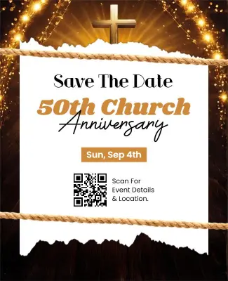50th Church Anniversary Celebration Flyer Template