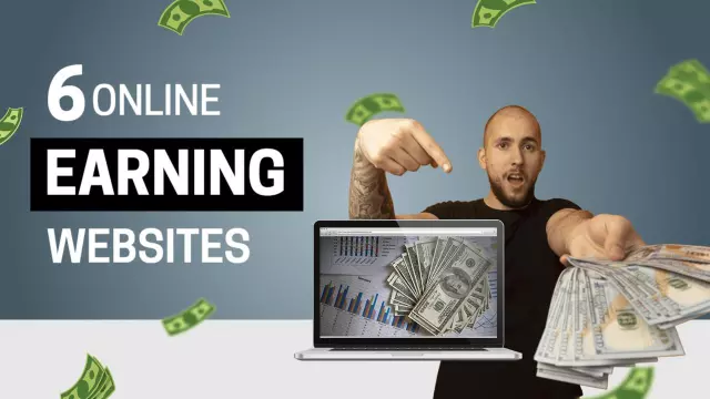 6 Online Earning Websites Money Making Trending YouTube Thumbnail Template